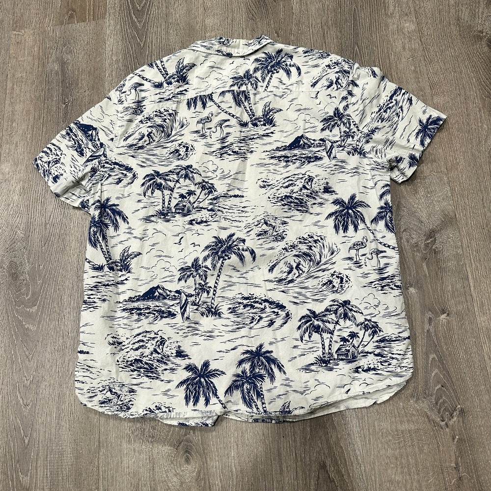 American Eagle Shirt Men's XL Hawaiian Tropical Palm Tree Button Down Shirt - Picture 3 of 11